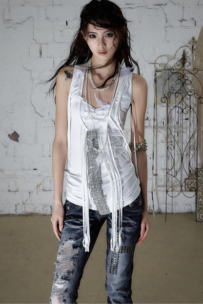 Sequin Rhinestone Halter Top
