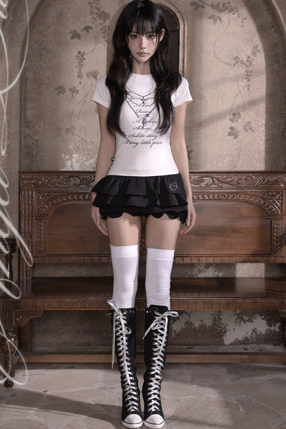Silver Glitter Chain Print T-Shirt