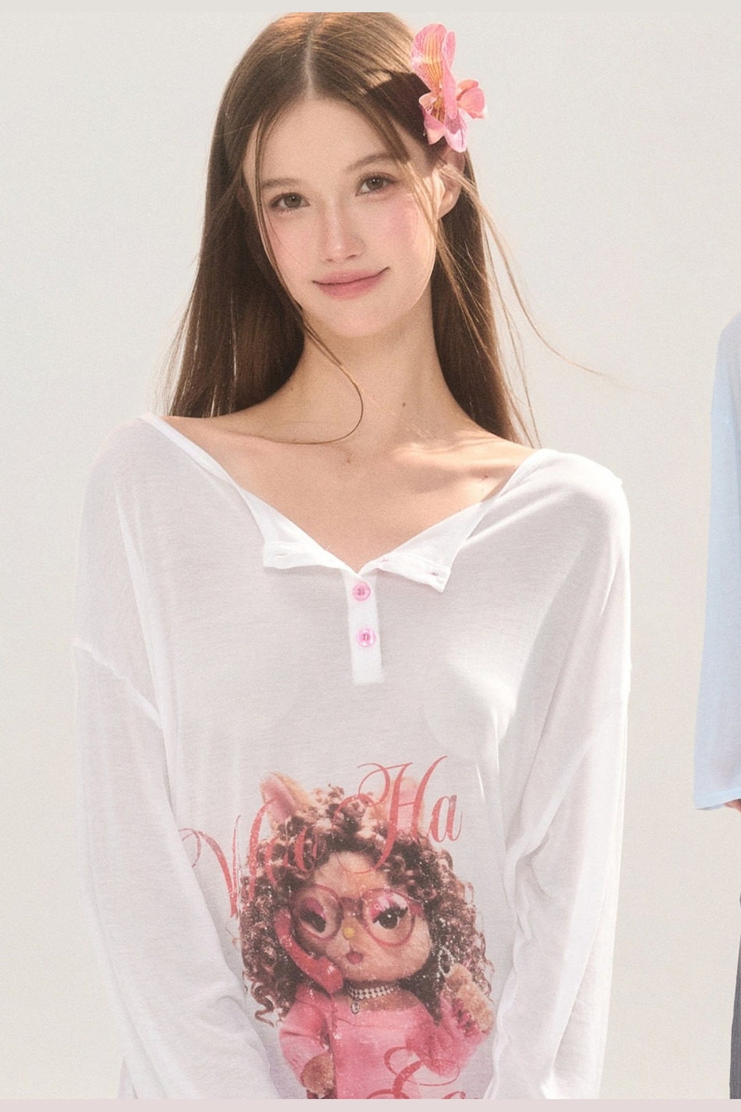 Cool Printed Loose Long Sleeve Blouse
