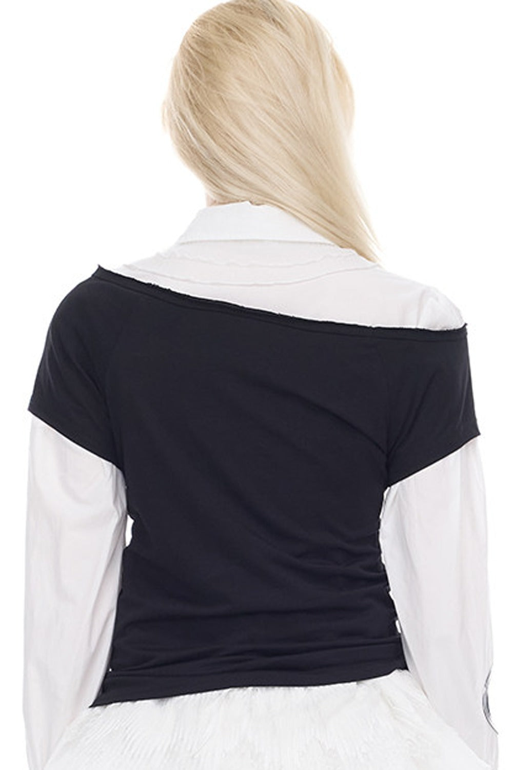 Asymmetrisches Oberteil mit Punk-Druck