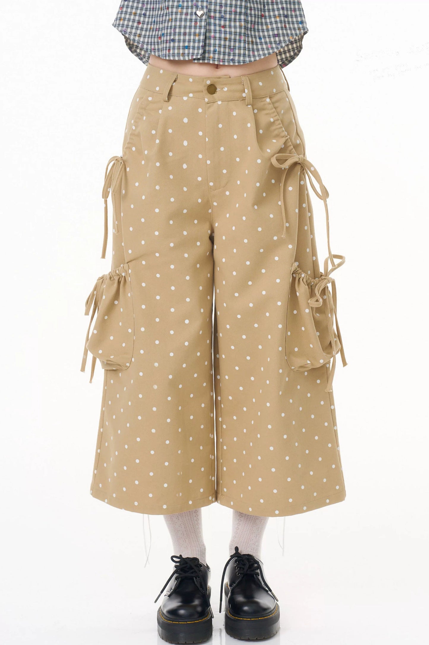 Retro Khaki Polka Dot Pants