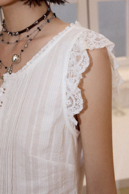 Starlight Lace Flutter Blouse