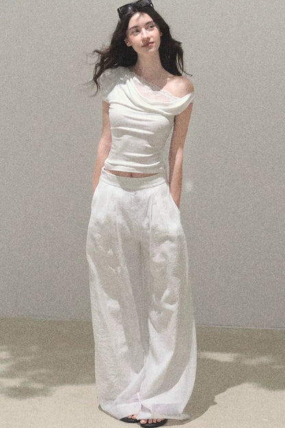 Old Money Mesh Wide-Leg Pants