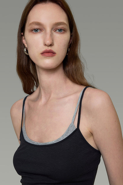Color-Blocked Knit Camisole and Pants Set-Up
