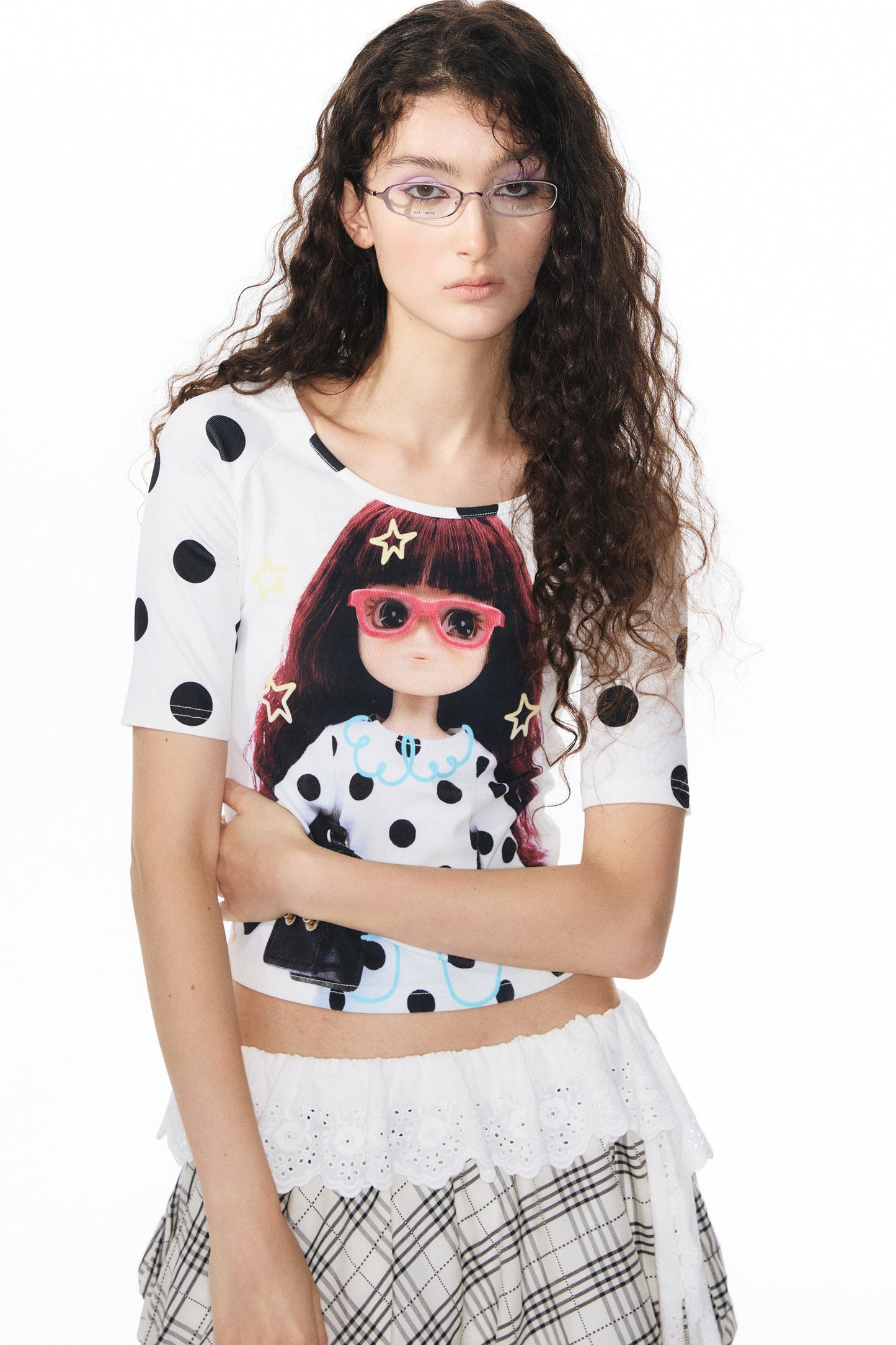 Printed Knit Raglan Top