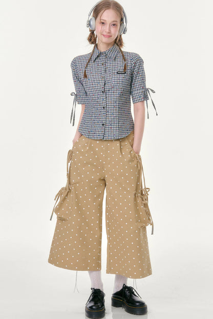 Retro Plaid Summer Blouse