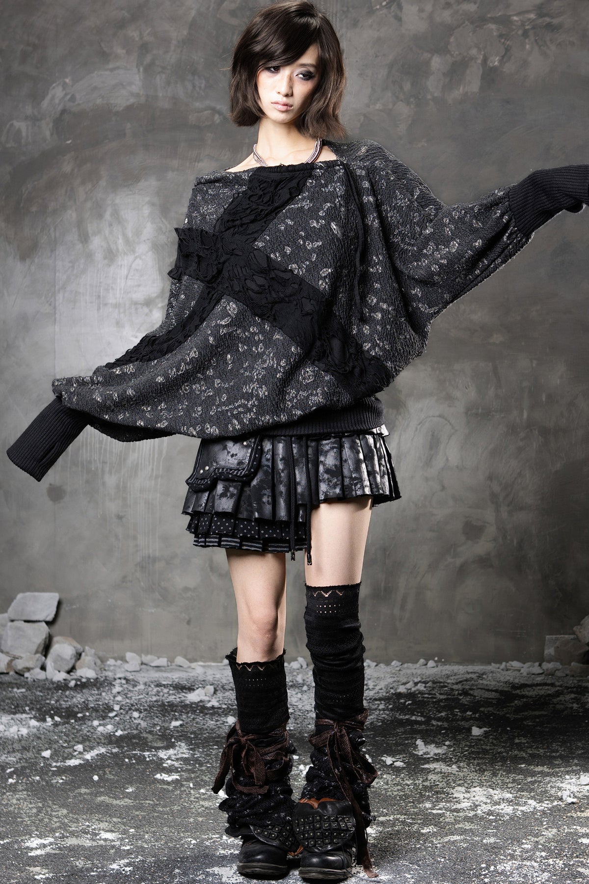 High-Waisted Multi-Layered Pleated Skirt