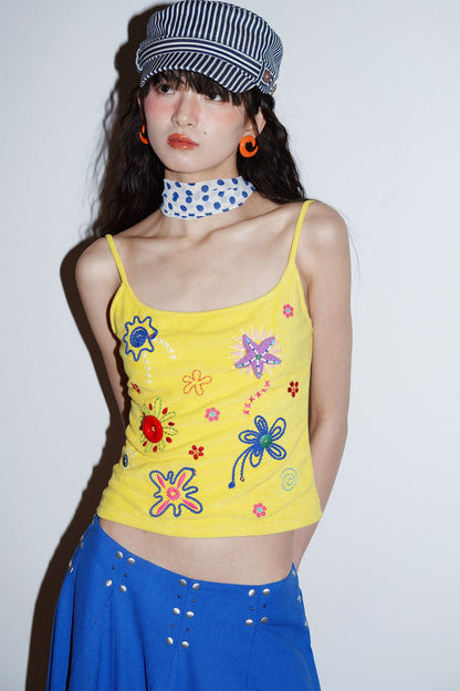 Colorful Rope Embroidery Camisole