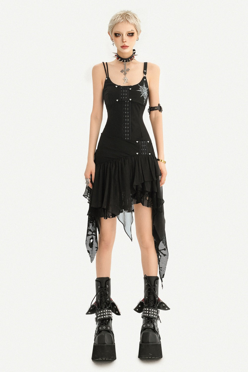Gothic Irregular Hem Camisole Dress