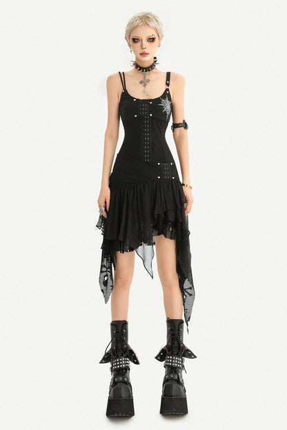 Gothic Irregular Hem Camisole Dress