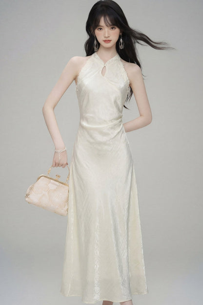 Chinese Style Jade Lace Cheongsam Dress