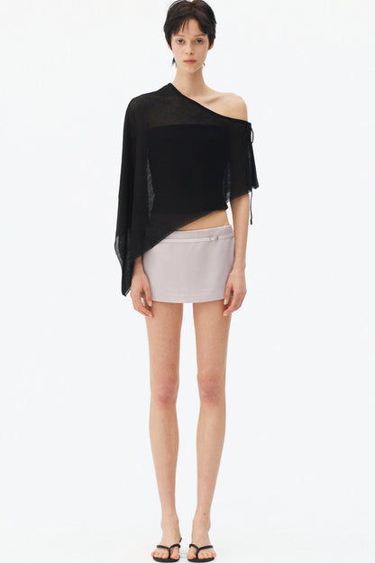 Irregular Linen Asymmetrical Cape Set-Up