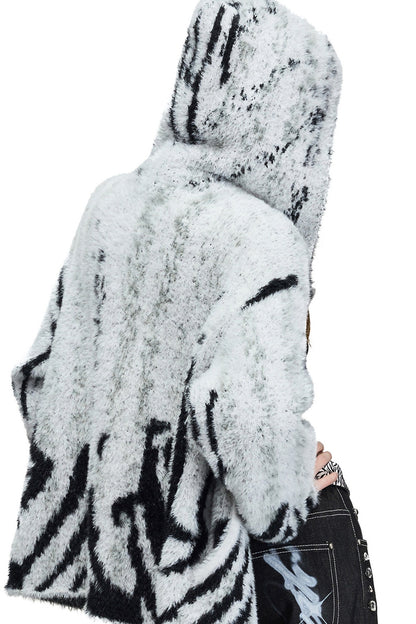 Tiger Star Hooded Zip Cardigan