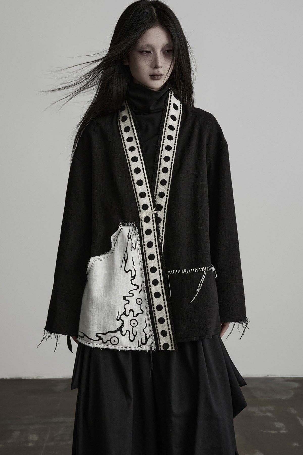 Loose Chinese Embroidered Cotton Linen Jacket