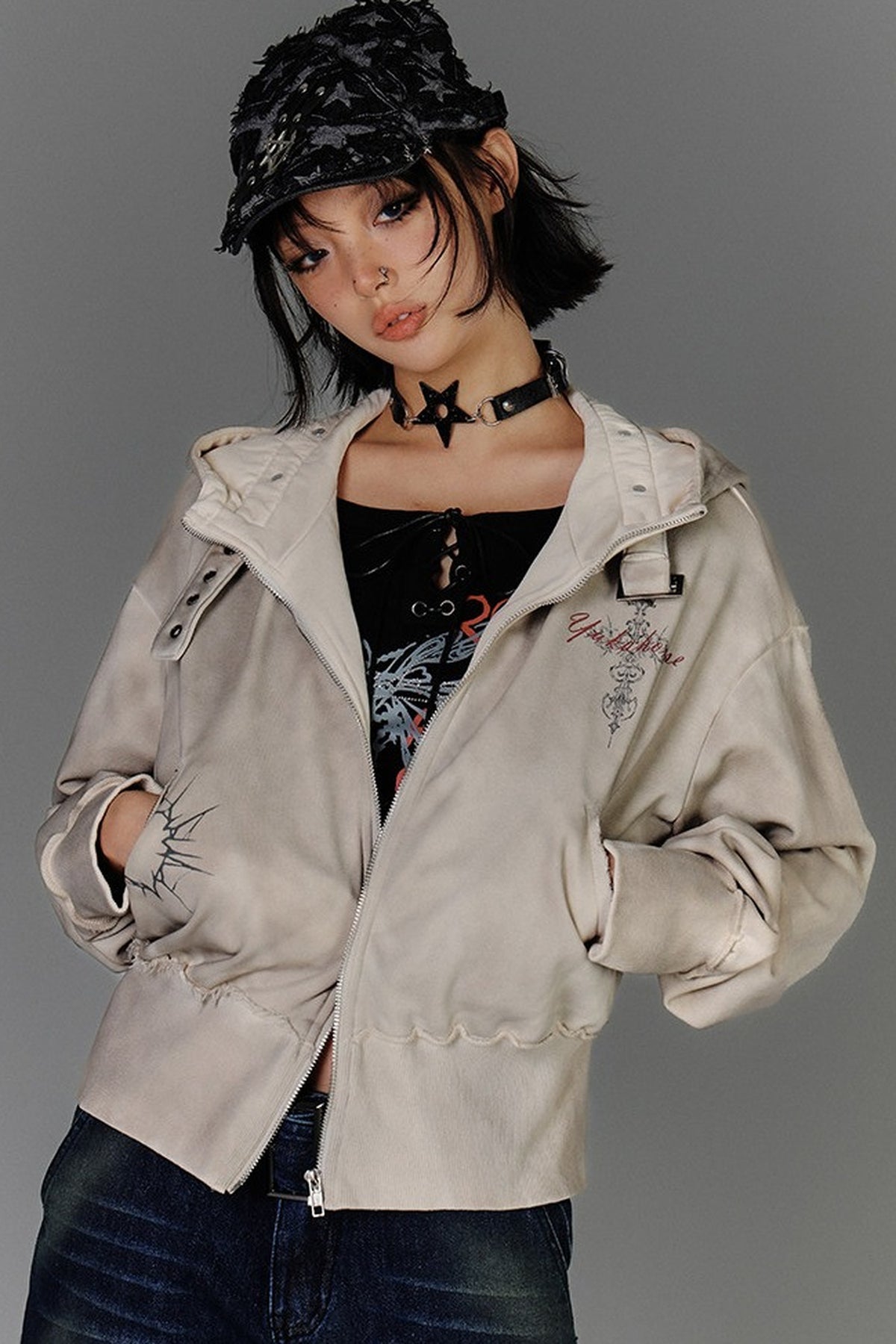 Distressed Biker Jacket