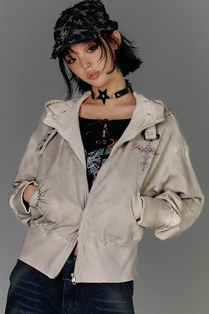 Distressed Biker Jacket