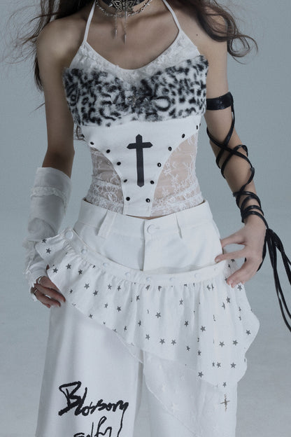Gothic Lace Patchwork Tank Top