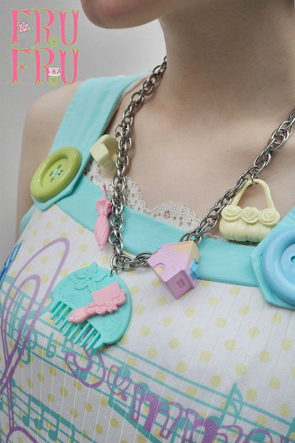 Adjustable Y2K Dollhouse Comb Necklace