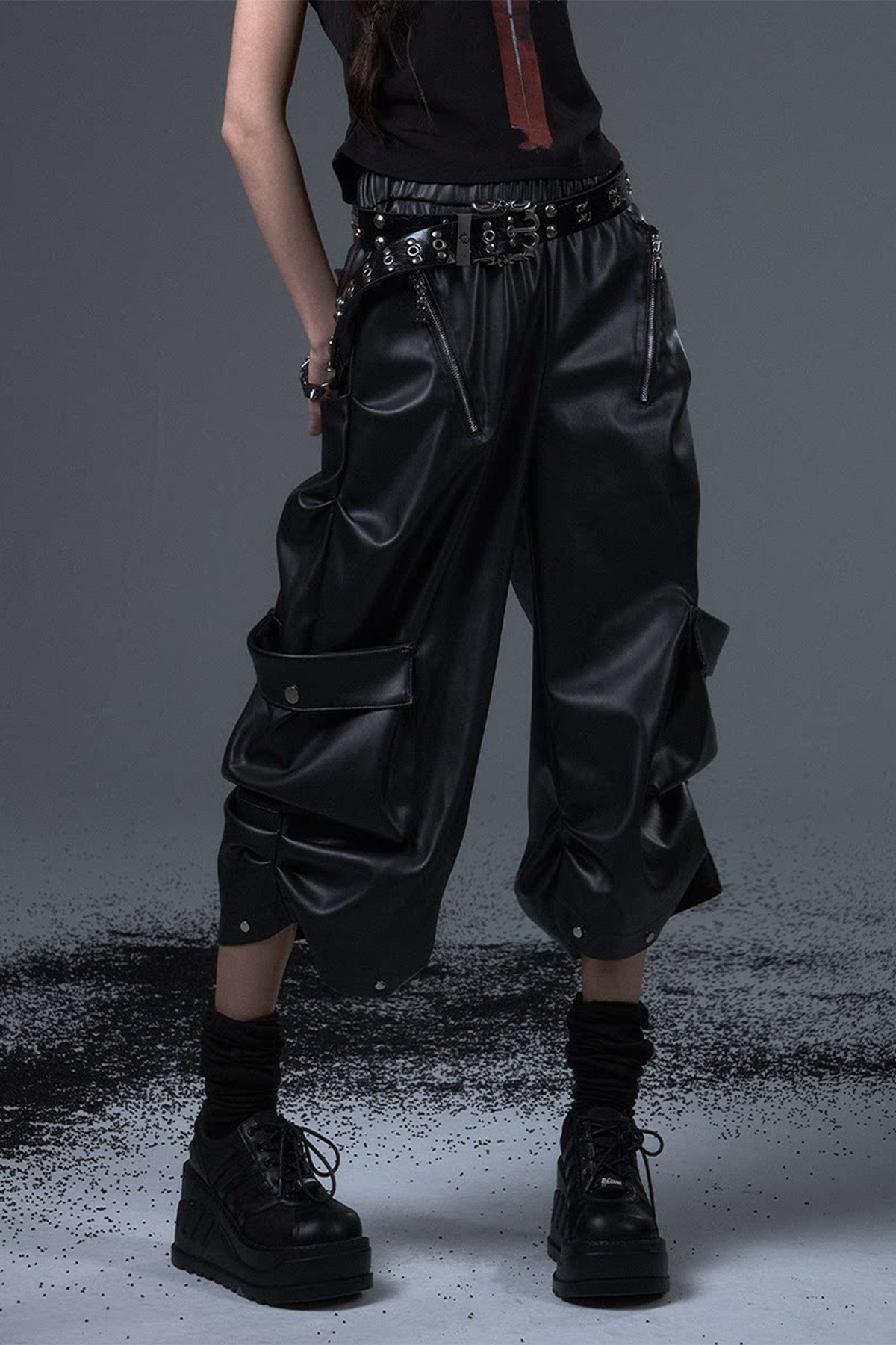 Street Punk Lantern Leather Pants