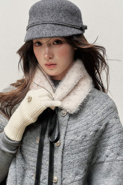 Retro Girl Bow Eco-Friendly Fur Collar