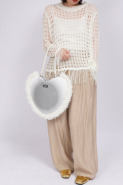 Borsa a tracolla in peluche Y2K