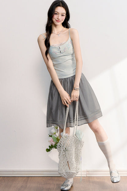 Beaded Embroidery Hollow Lace Camisole Top
