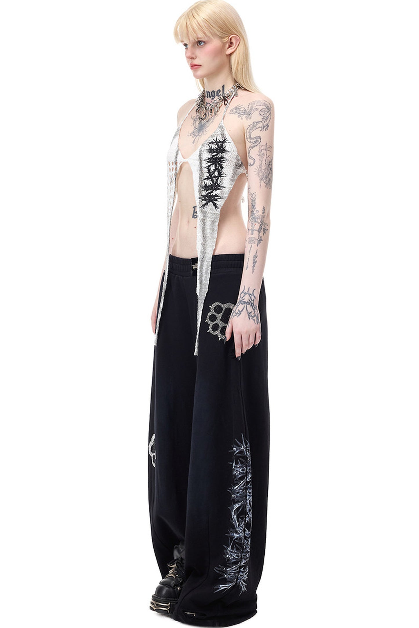 Four-Pointed Star Embroidered Top