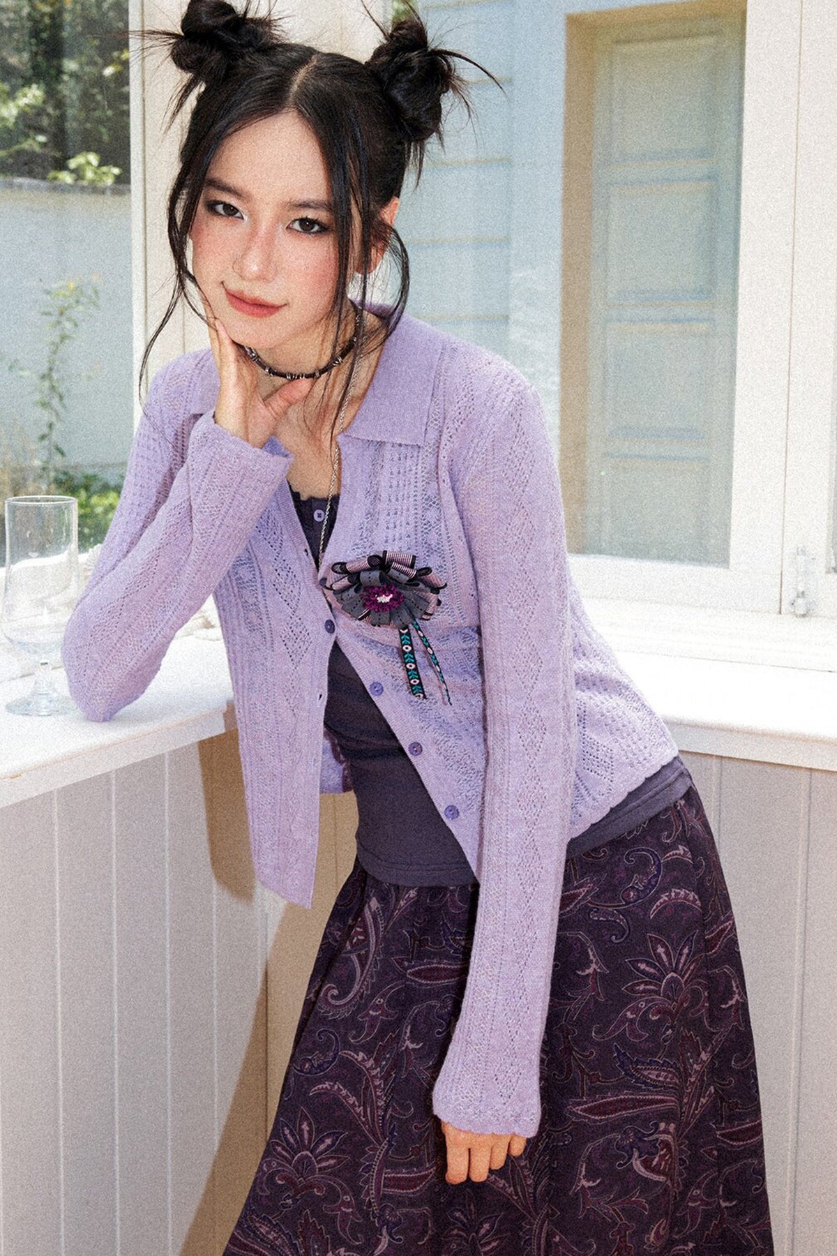 Lightweight Hollow Knit Cardigan