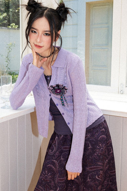 Lightweight Hollow Knit Cardigan