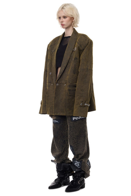 Y2K Oversized Double-Breasted Blazer