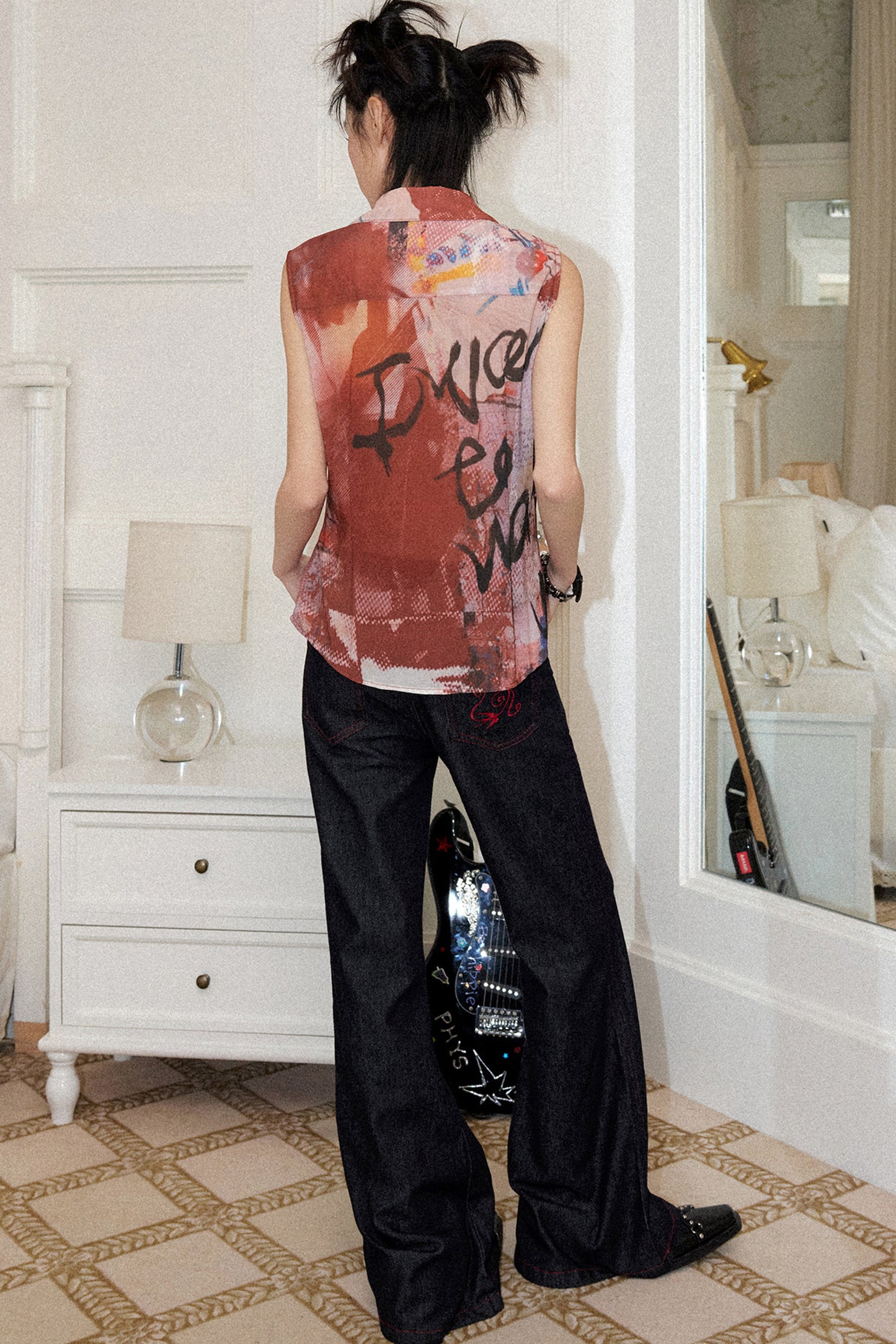 Vintage Portrait Print Top