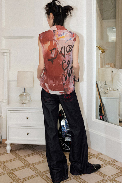 Vintage Portrait Print Top