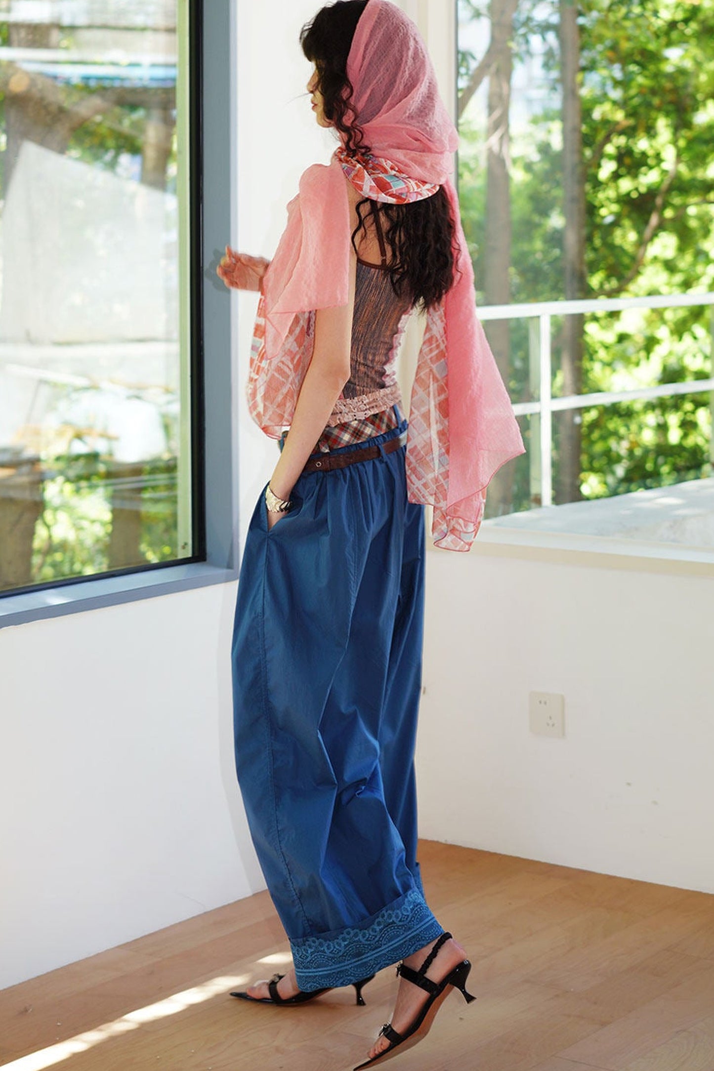 Retro Solid Color Balloon Pants