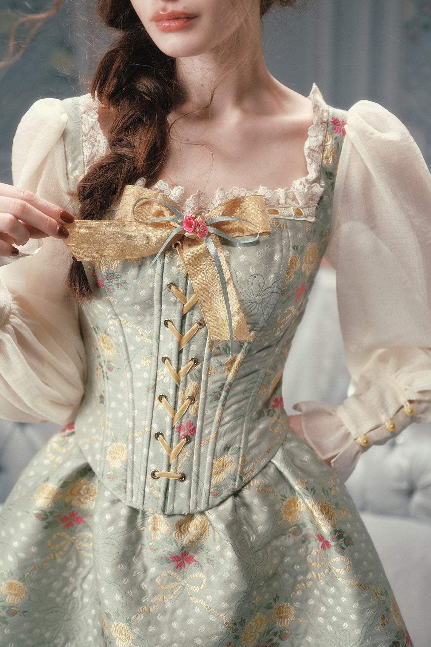 French Retro Fishbone Corset Short Dress