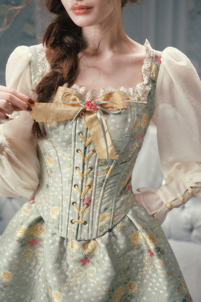 French Retro Fishbone Corset Short Dress