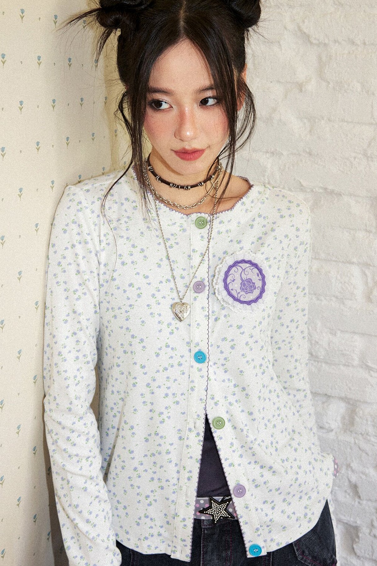 Floral Long Sleeve Knit Cardigan Top