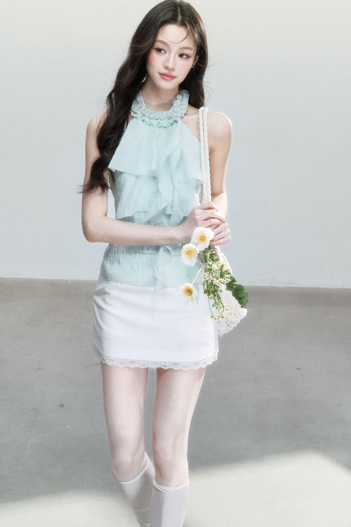 Mint Green Polka Dot Top Set-Up