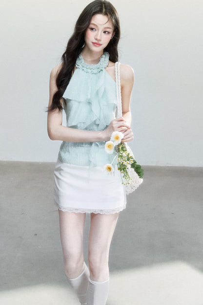 Mint Green Polka Dot Top Set-Up
