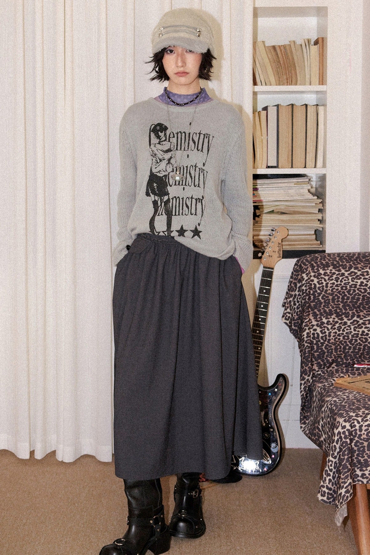 Pullover mit Rundhalsausschnitt aus Wollmischung