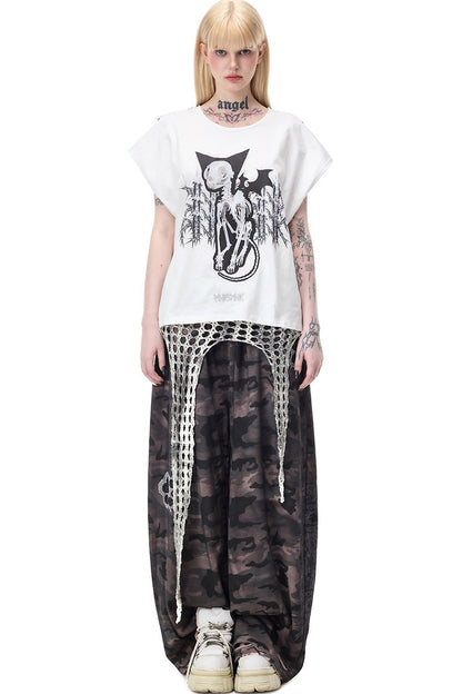 Cat Skeleton Leopard Print Top