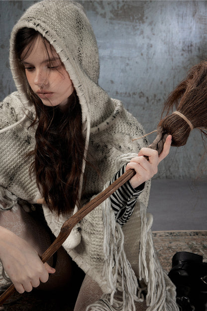 Knitted Hooded Cape