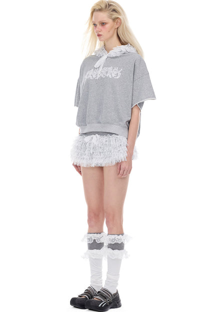 Lace Collar Hoodie T-Shirt