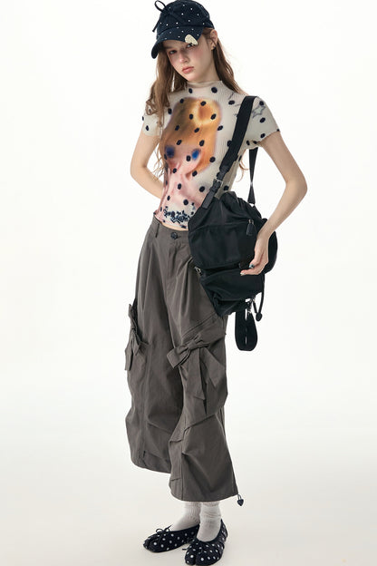 White Polka Dot Doll Print T-Shirt