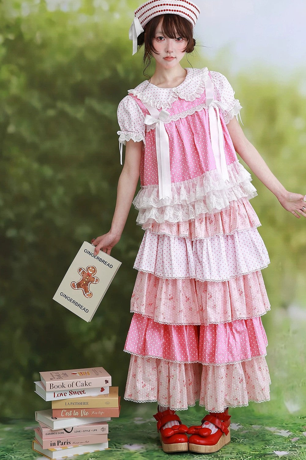 Retro Pink Polka Dot Bow Shirt