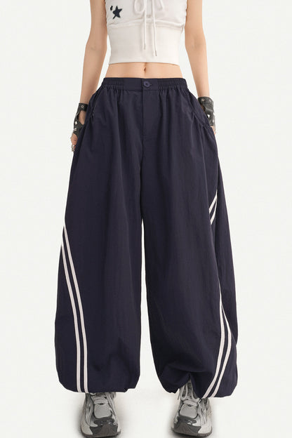 Navy Blue Wide-Leg Pants