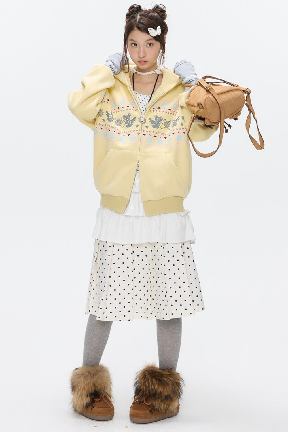 Yellow Bear Fair Isle Hoodie