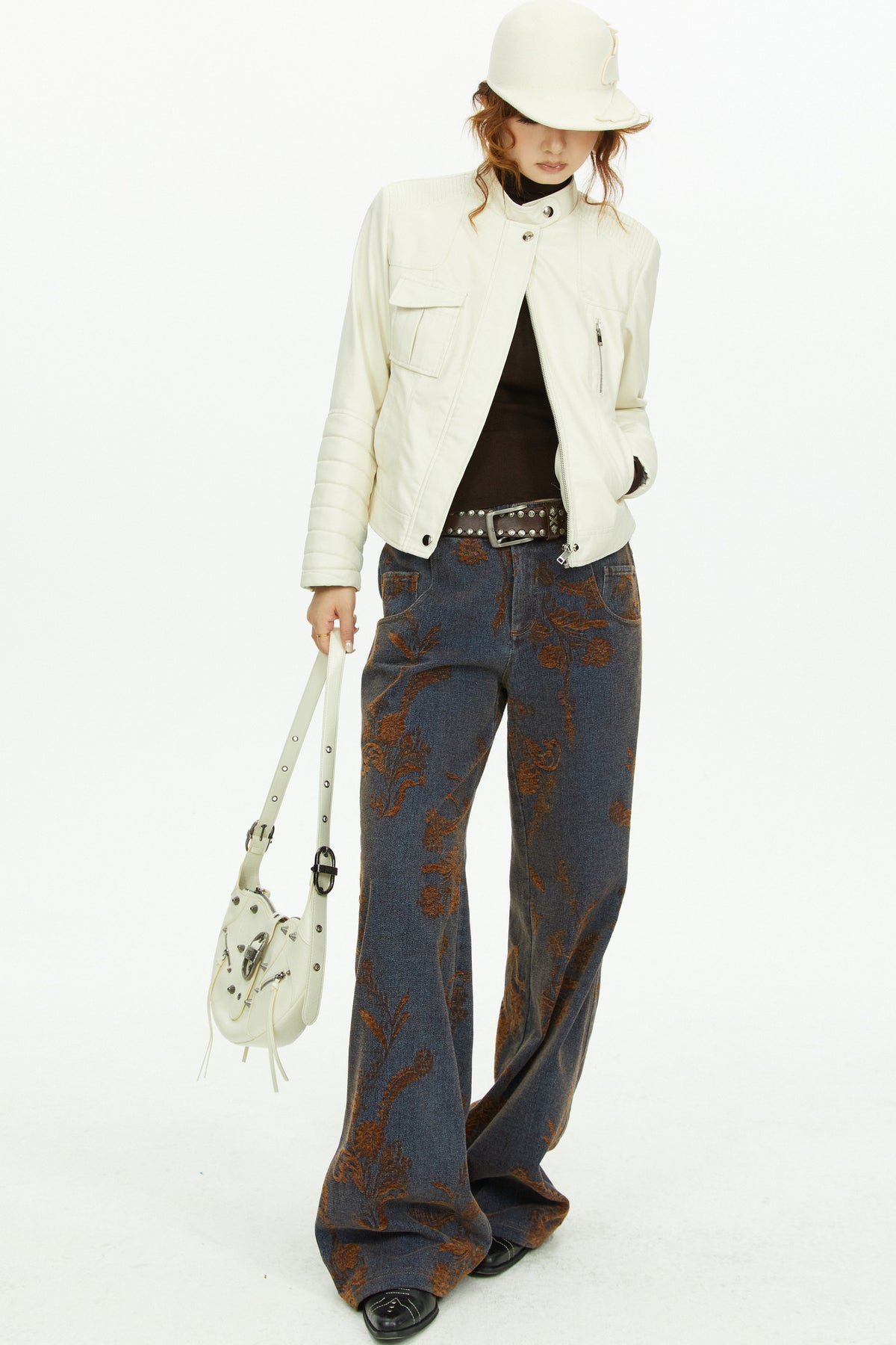 Floral Jacquard Jeans