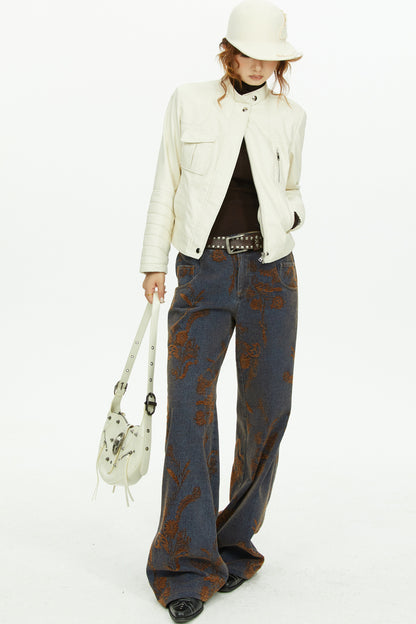 Floral Jacquard Jeans
