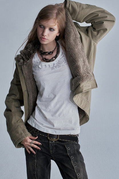 Reversible Seamed Metal Button Jacket