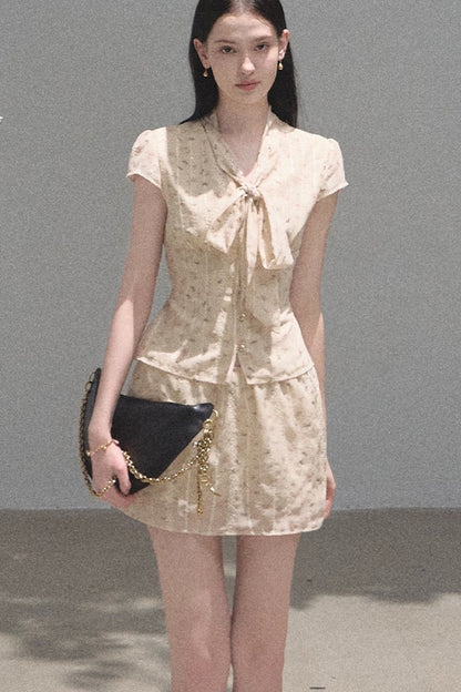 Horse Chestnut Floral Top and Skirt Set